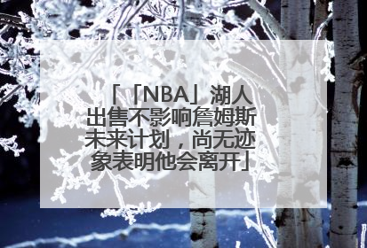 「NBA」湖人出售不影响詹姆斯未来计划，尚无迹象表明他会离开