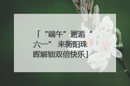 “端午”邂逅“六一” 来衡阳珠晖解锁双倍快乐