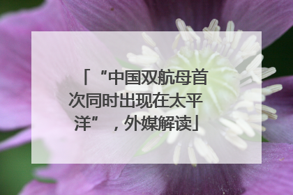“中国双航母首次同时出现在太平洋”，外媒解读