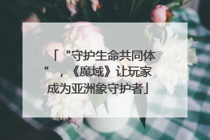 “守护生命共同体”，《魔域》让玩家成为亚洲象守护者
