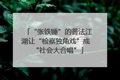 “张铁锤”的普法江湖让“检察独角戏”成“社会大合唱”