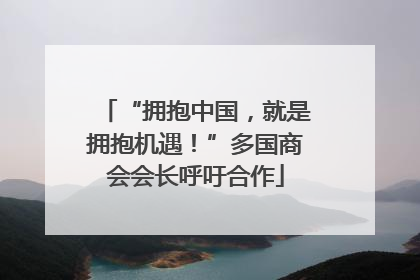 “拥抱中国，就是拥抱机遇！”多国商会会长呼吁合作