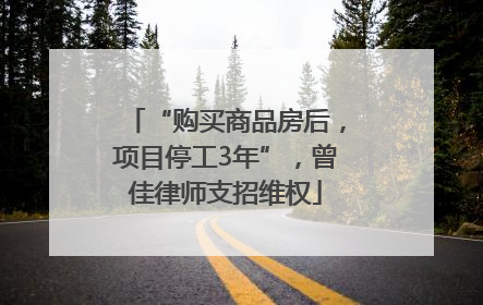 “购买商品房后，项目停工3年”，曾佳律师支招维权