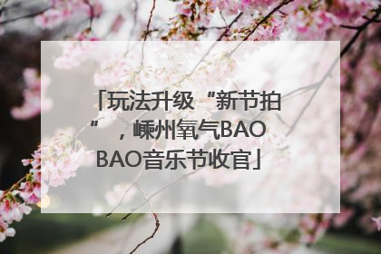 玩法升级“新节拍”，嵊州氧气BAOBAO音乐节收官