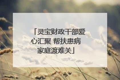 灵宝财政干部爱心汇聚 帮扶患病家庭渡难关