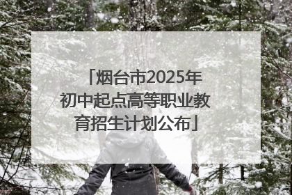 烟台市2025年初中起点高等职业教育招生计划公布