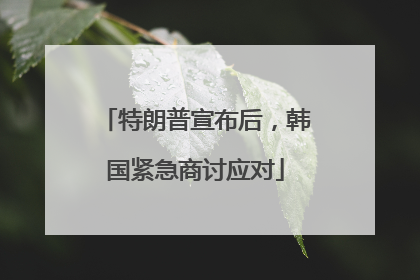 特朗普宣布后，韩国紧急商讨应对