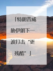 特朗普威胁伊朗下一波打击“更残酷”