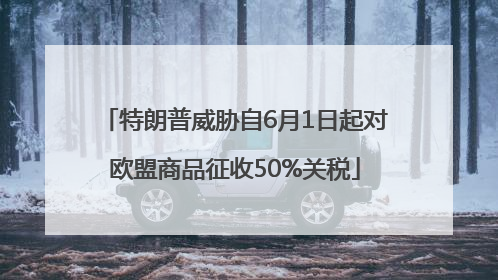特朗普威胁自6月1日起对欧盟商品征收50%关税