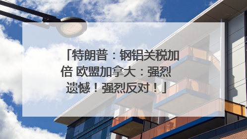 特朗普：钢铝关税加倍 欧盟加拿大：强烈遗憾！强烈反对！