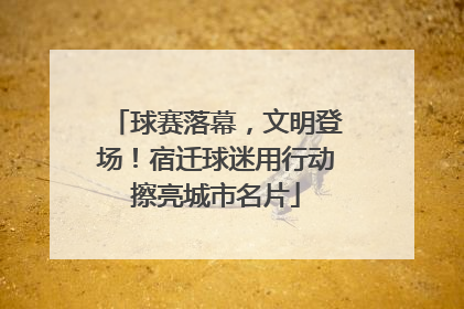 球赛落幕，文明登场！宿迁球迷用行动擦亮城市名片