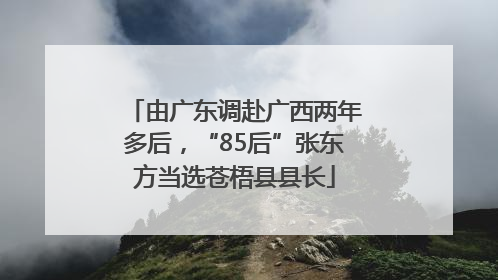 由广东调赴广西两年多后，“85后”张东方当选苍梧县县长