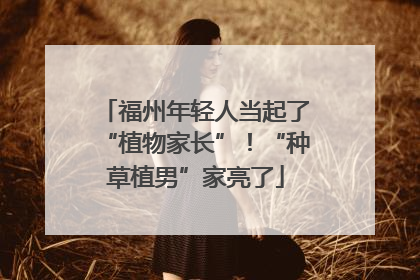 福州年轻人当起了“植物家长”！“种草植男”家亮了