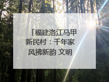 福建洛江马甲新民村：千年家风拂新韵 文明之花绽乡野