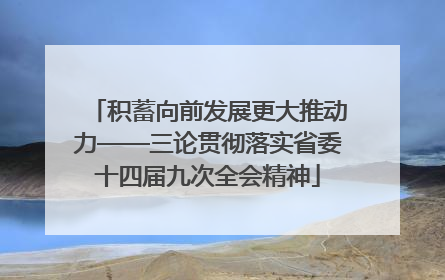 积蓄向前发展更大推动力——三论贯彻落实省委十四届九次全会精神