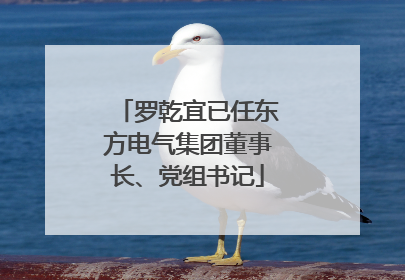 罗乾宜已任东方电气集团董事长、党组书记