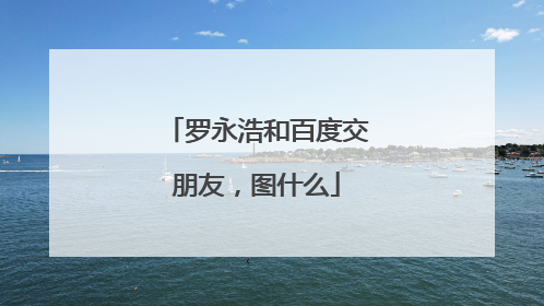 罗永浩和百度交朋友，图什么