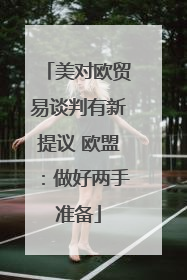 美对欧贸易谈判有新提议 欧盟：做好两手准备