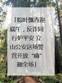 粽叶飘香迎端午，反诈同行护平安 立山公安这场警营开放“嗨”翻全场