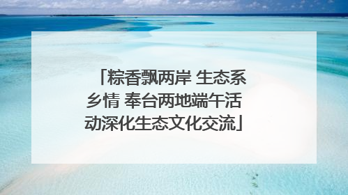 粽香飘两岸 生态系乡情 奉台两地端午活动深化生态文化交流