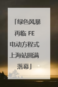 绿色风暴再临 FE电动方程式上海站圆满落幕