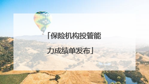 保险机构投管能力成绩单发布