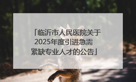 临沂市人民医院关于2025年度引进急需紧缺专业人才的公告