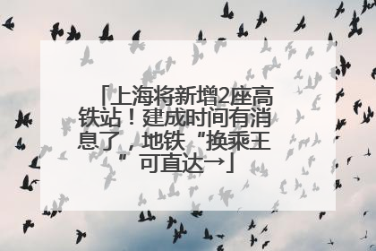 上海将新增2座高铁站！建成时间有消息了，地铁“换乘王”可直达→