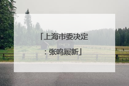 上海市委决定：张鸣履新