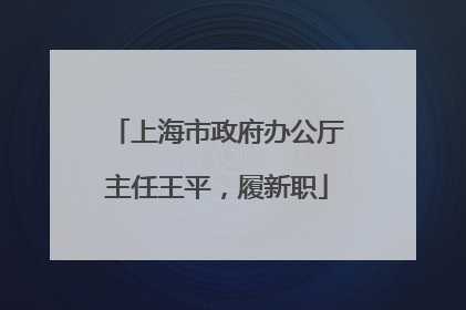 上海市政府办公厅主任王平，履新职