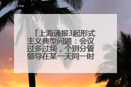 上海通报3起形式主义典型问题：会议过多过频，个别分管领导在某一天同一时段需参加3个会议
