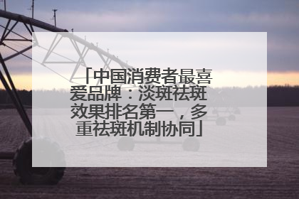 中国消费者最喜爱品牌：淡斑祛斑效果排名第一，多重祛斑机制协同