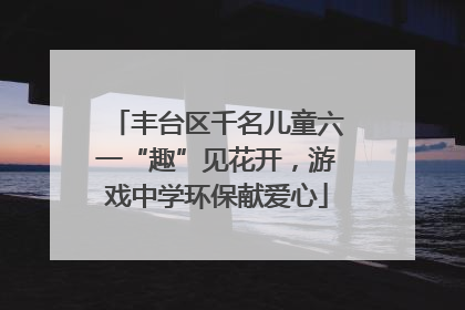 丰台区千名儿童六一“趣”见花开，游戏中学环保献爱心