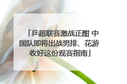 乒超联赛激战正酣 中国队即将出战男排、花游 收好这份观赛指南