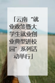云南“就业政策暨大学生就业创业典型进校园”系列活动举行