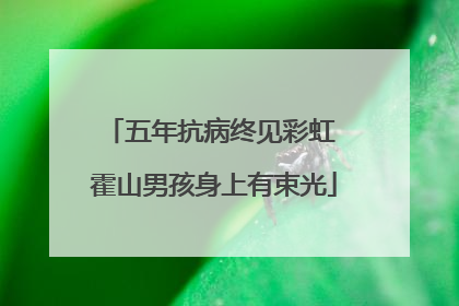 五年抗病终见彩虹 霍山男孩身上有束光