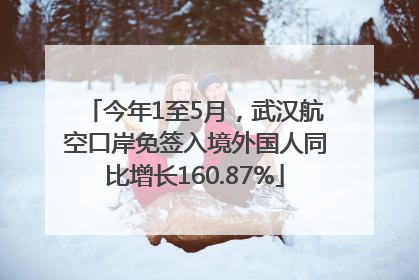 今年1至5月，武汉航空口岸免签入境外国人同比增长160.87%