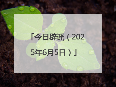 今日辟谣（2025年6月5日）