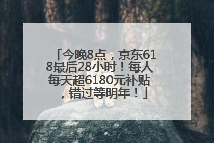 今晚8点，京东618最后28小时！每人每天超6180元补贴，错过等明年！