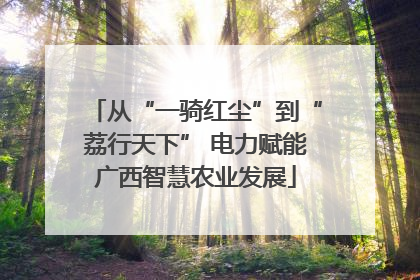 从“一骑红尘”到“荔行天下” 电力赋能广西智慧农业发展