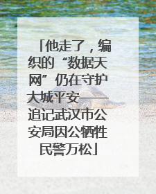 他走了，编织的“数据天网”仍在守护大城平安——追记武汉市公安局因公牺牲民警万松