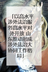 以高水平涉外法治服务高水平对外开放 山东推动形成涉外法治大协同工作格局