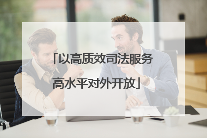 以高质效司法服务高水平对外开放