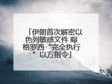 伊朗首次解密以色列敏感文件 曝格罗西“完全执行”以方指令