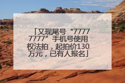又现尾号“77777777”手机号使用权法拍，起拍价130万元，已有人报名