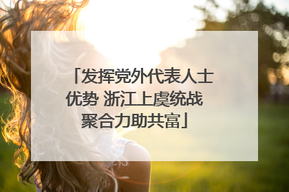 发挥党外代表人士优势 浙江上虞统战聚合力助共富