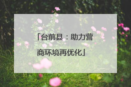 台前县：助力营商环境再优化