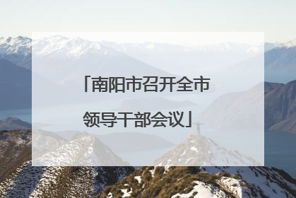 南阳市召开全市领导干部会议