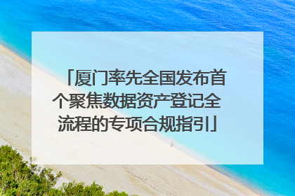 厦门率先全国发布首个聚焦数据资产登记全流程的专项合规指引
