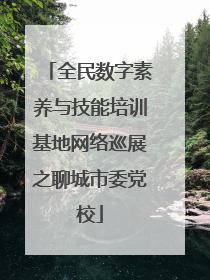 全民数字素养与技能培训基地网络巡展之聊城市委党校